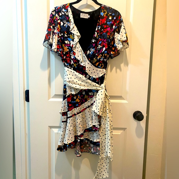 TANYA TAYLOR Bianka Ruffle Confetti Dot Wrap Dress - Picture 8 of 12